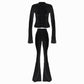 Valkrie Set Long Top Pants Hook Black