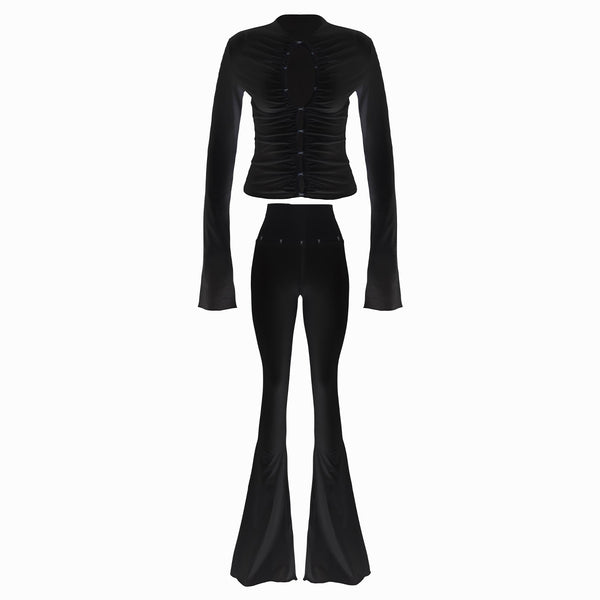 Valkrie Set Long Top Pants Hook Black – Vecher Apparel
