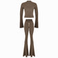 Valkrie Set Long Top Pants Hook Brown