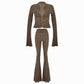 Valkrie Set Long Top Pants Hook Brown