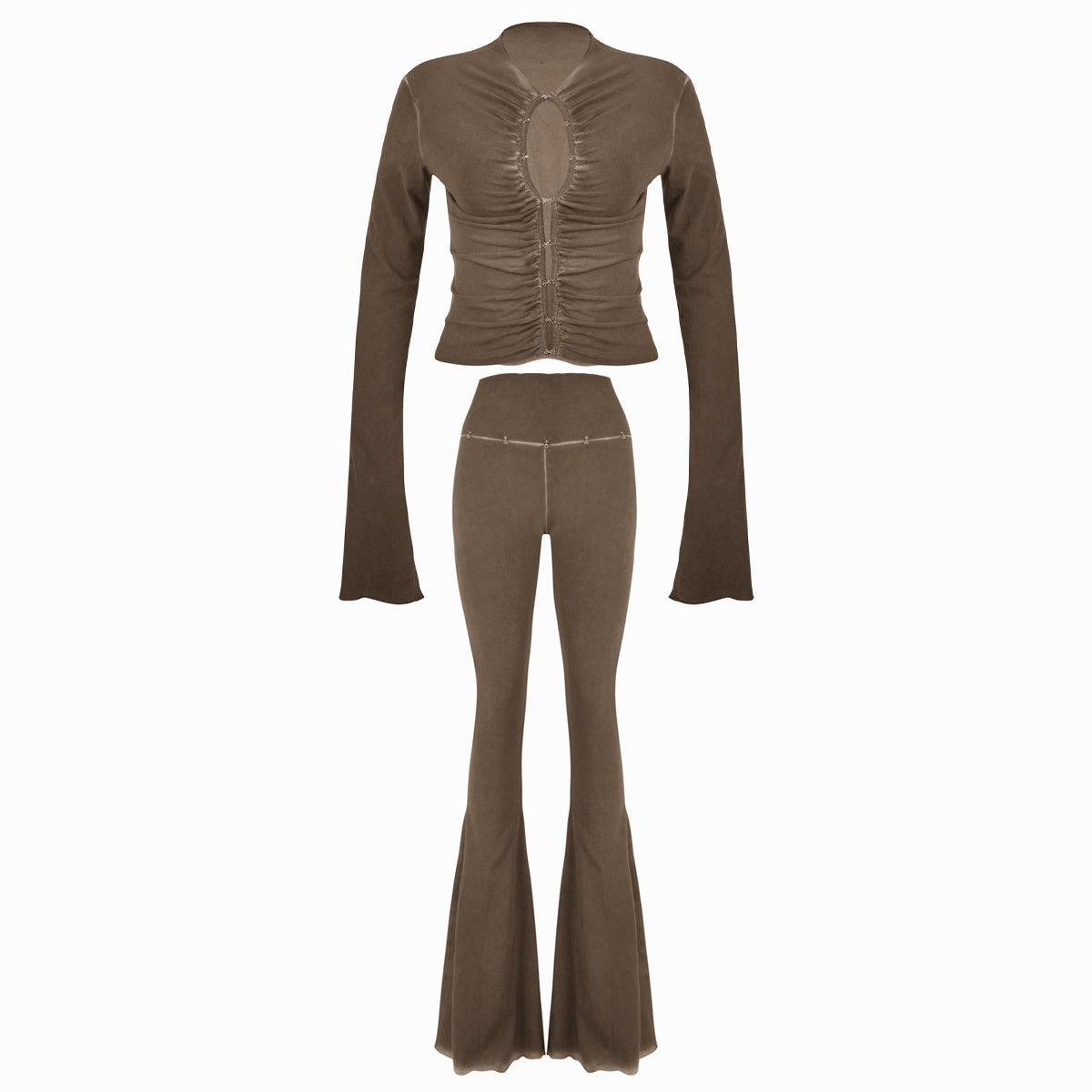 Valkrie Set Long Top Pants Hook Brown