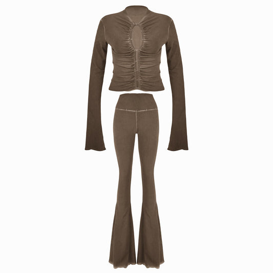 Valkrie Set Long Top Pants Hook Brown