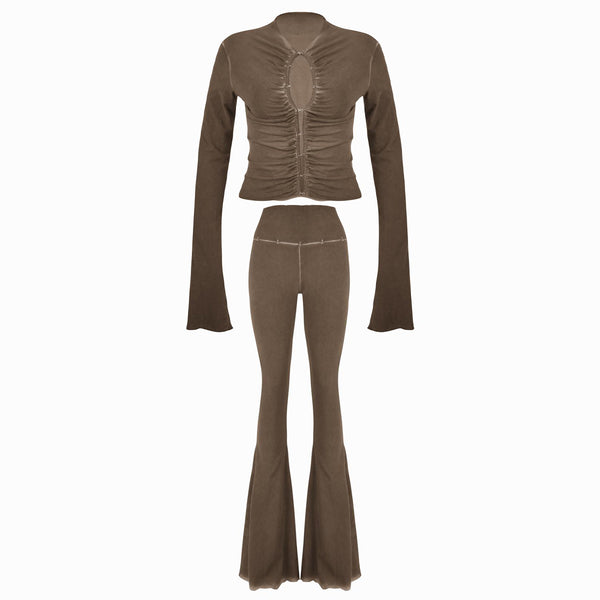 Valkrie Set Long Top Pants Hook Brown – Vecher Apparel