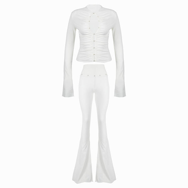 Valkrie Set Long Top Pants Hook White – Vecher Apparel
