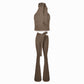 Valkrie Set Top Pants Belt Brown