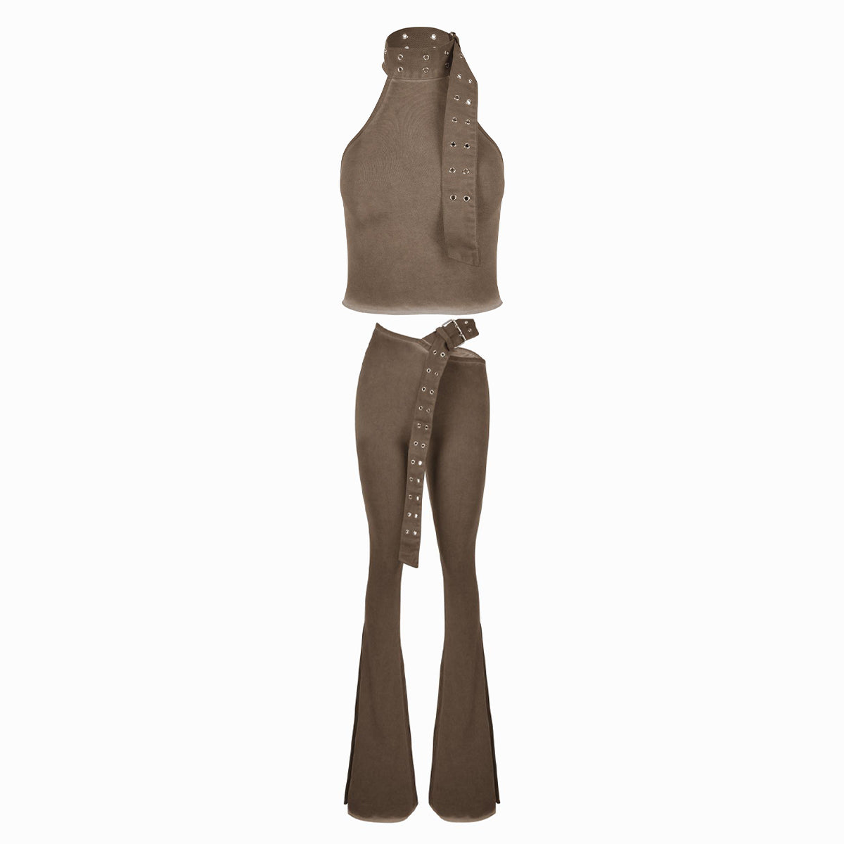 Valkrie Set Top Pants Belt Brown