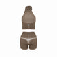 Valkrie Set Top Short Brown