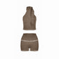Valkrie Set Top Short Brown