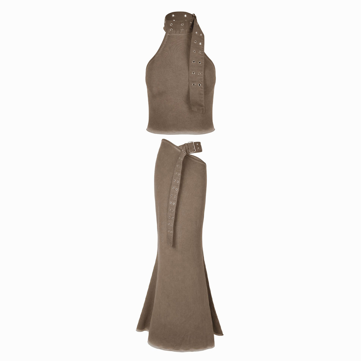 Valkrie Set Top Skirt Brown