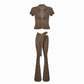 Valkrie Set Tee Pants Belt Brown