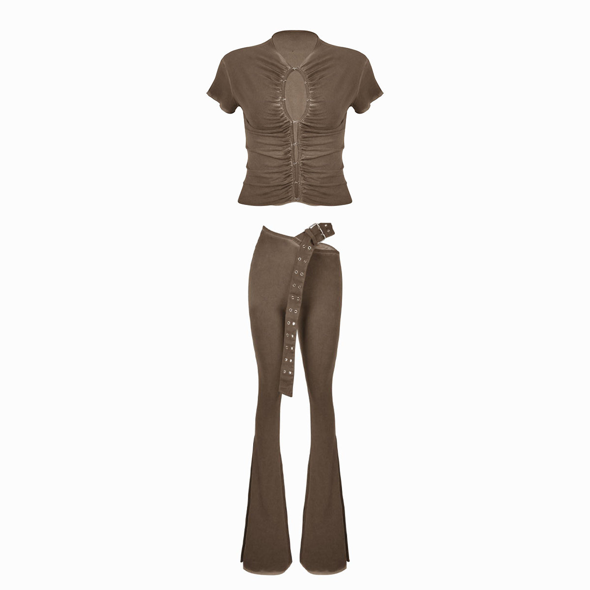 Valkrie Set Tee Pants Belt Brown