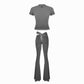 Valkrie Set Tee Pants Belt Grey