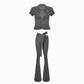 Valkrie Set Tee Pants Belt Grey