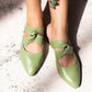 Taj Mahal Pointy Toe Mules In Olive Green
