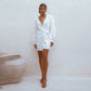 Ti Amo Linen Wrap Dress In White