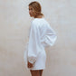Ti Amo Linen Wrap Dress In White