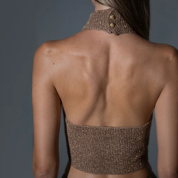 Gold hourglass cropped top – Matahari the label