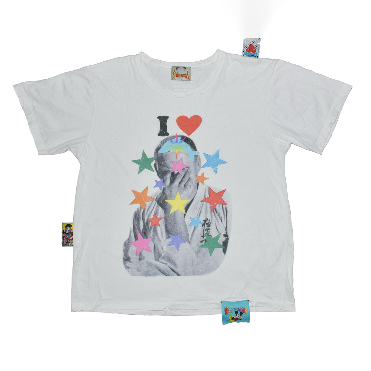 I LOVE DOLPHINS DISTRESSED TEE