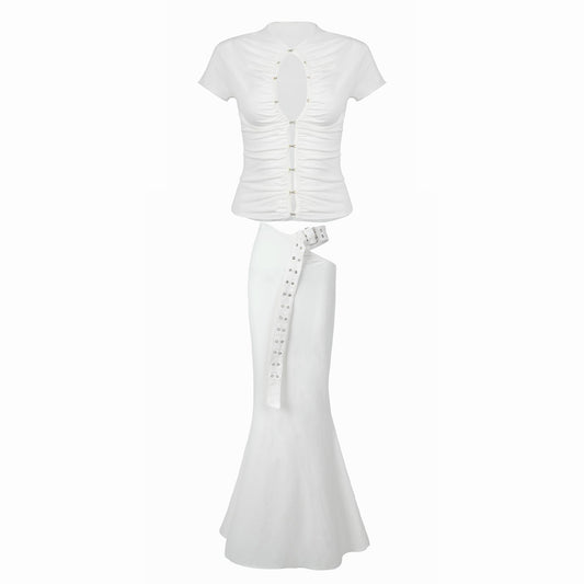Valkrie Set Tee Skirt White