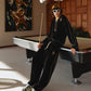 SILK VELVET TRACK JACKET BLACK