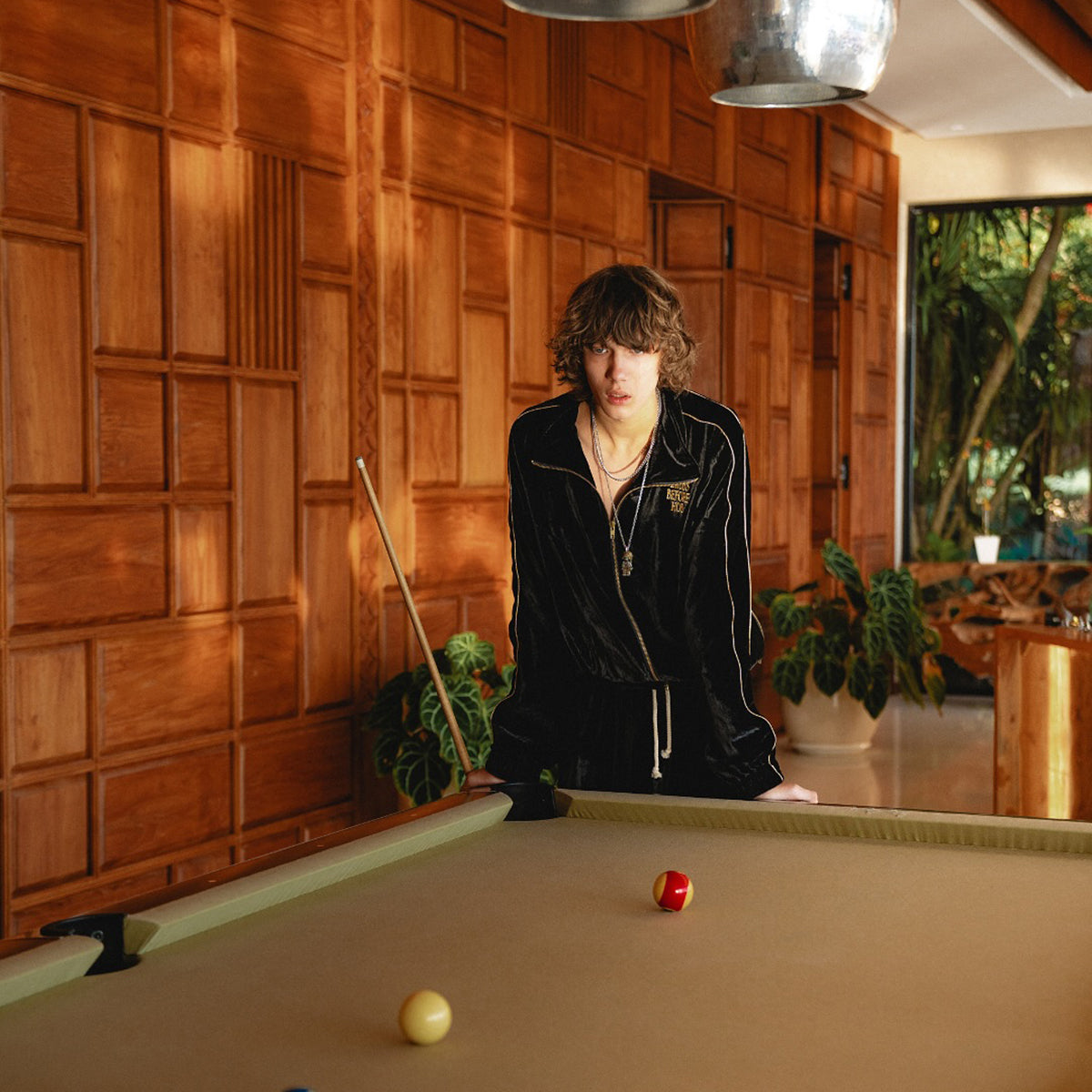 SILK VELVET TRACK JACKET BLACK