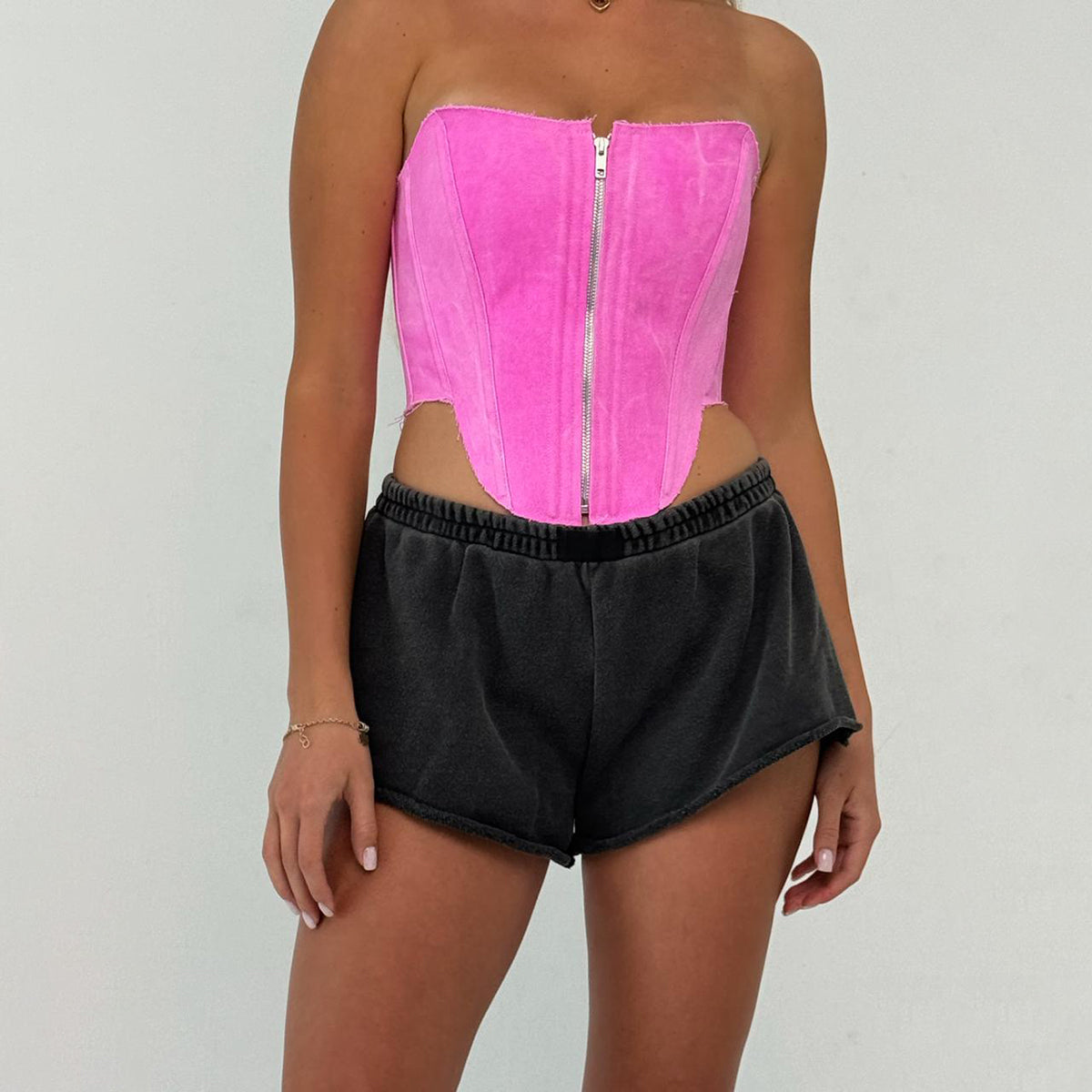 Long U Corset Pink