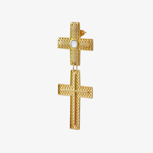 Earring Cross Gold