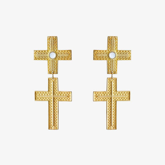 Earring Cross Gold