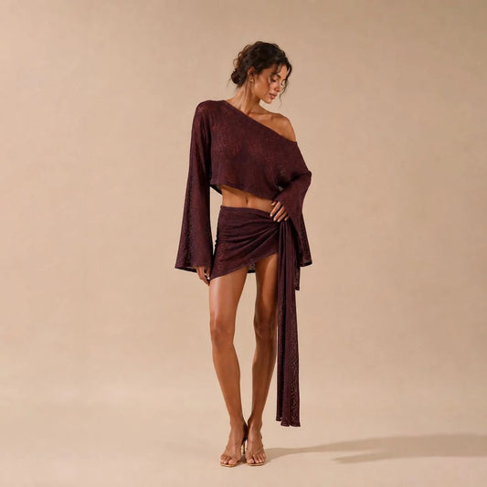 ISLA SET KNIT BURGUNDY