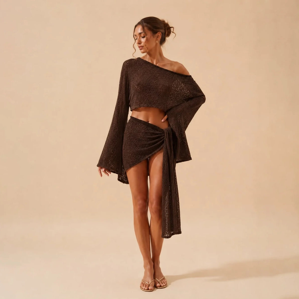 ISLA SET KNIT BROWN