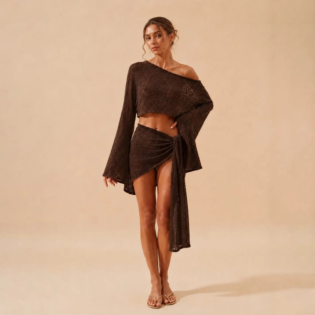 ISLA SET KNIT BROWN
