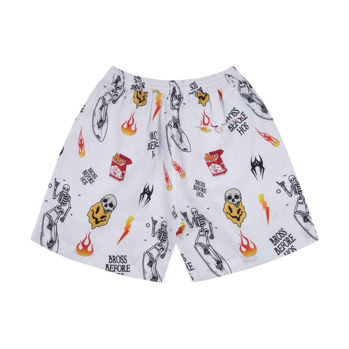 LINEN SHORT BBH SIGNATURE PRINT WHITE