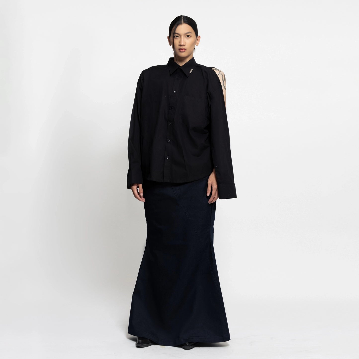 TILT MAXI SKIRT BLUE DENIM