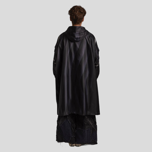 All-black raincoat