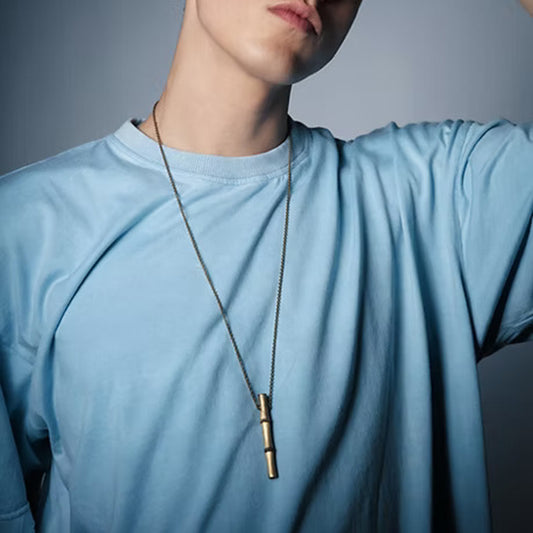 BAMBOO PENDANT IN BRASS