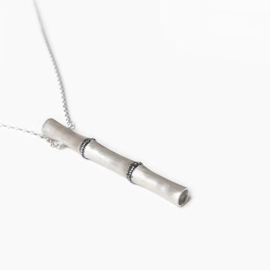 BAMBOO PENDANT IN SILVER