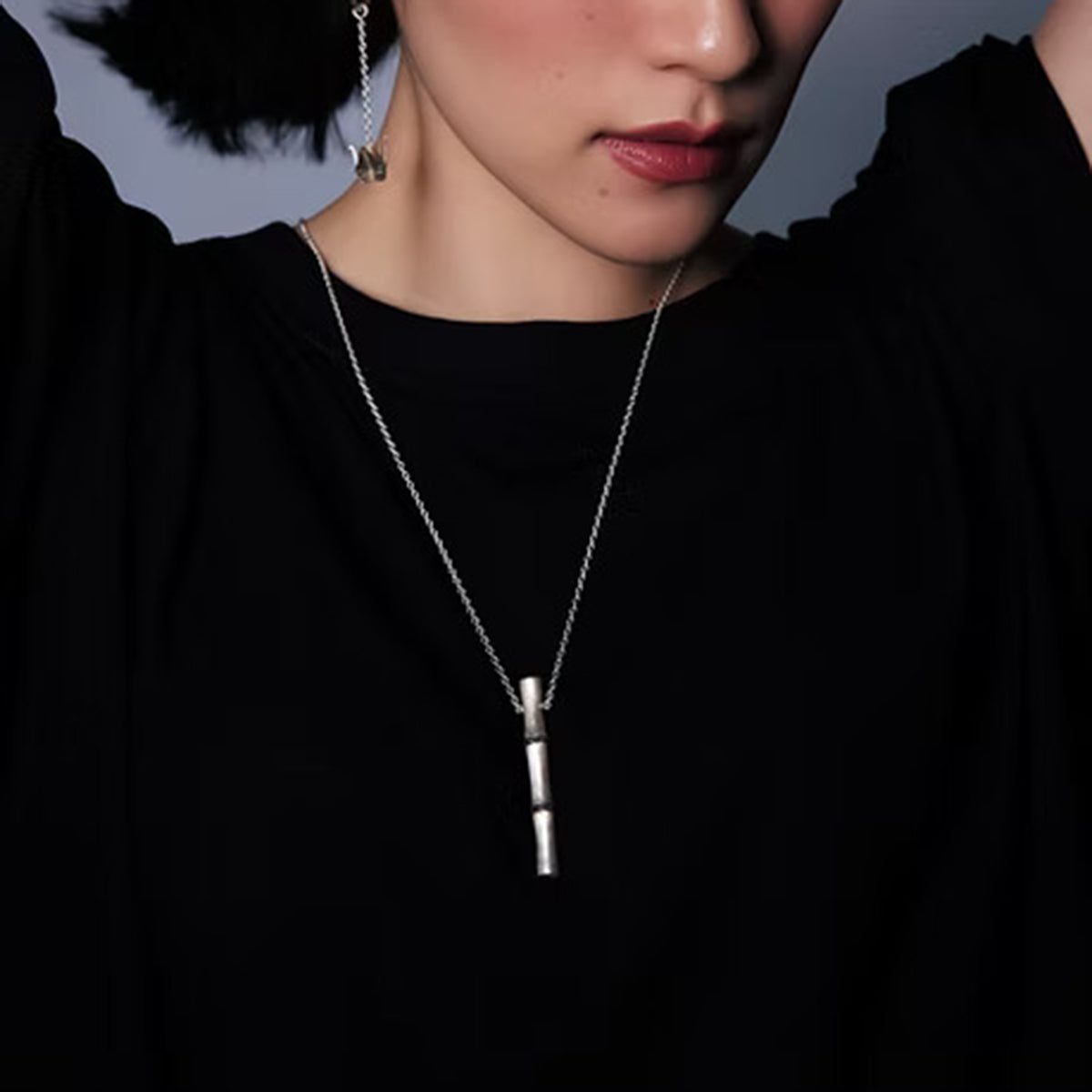 BAMBOO PENDANT IN SILVER