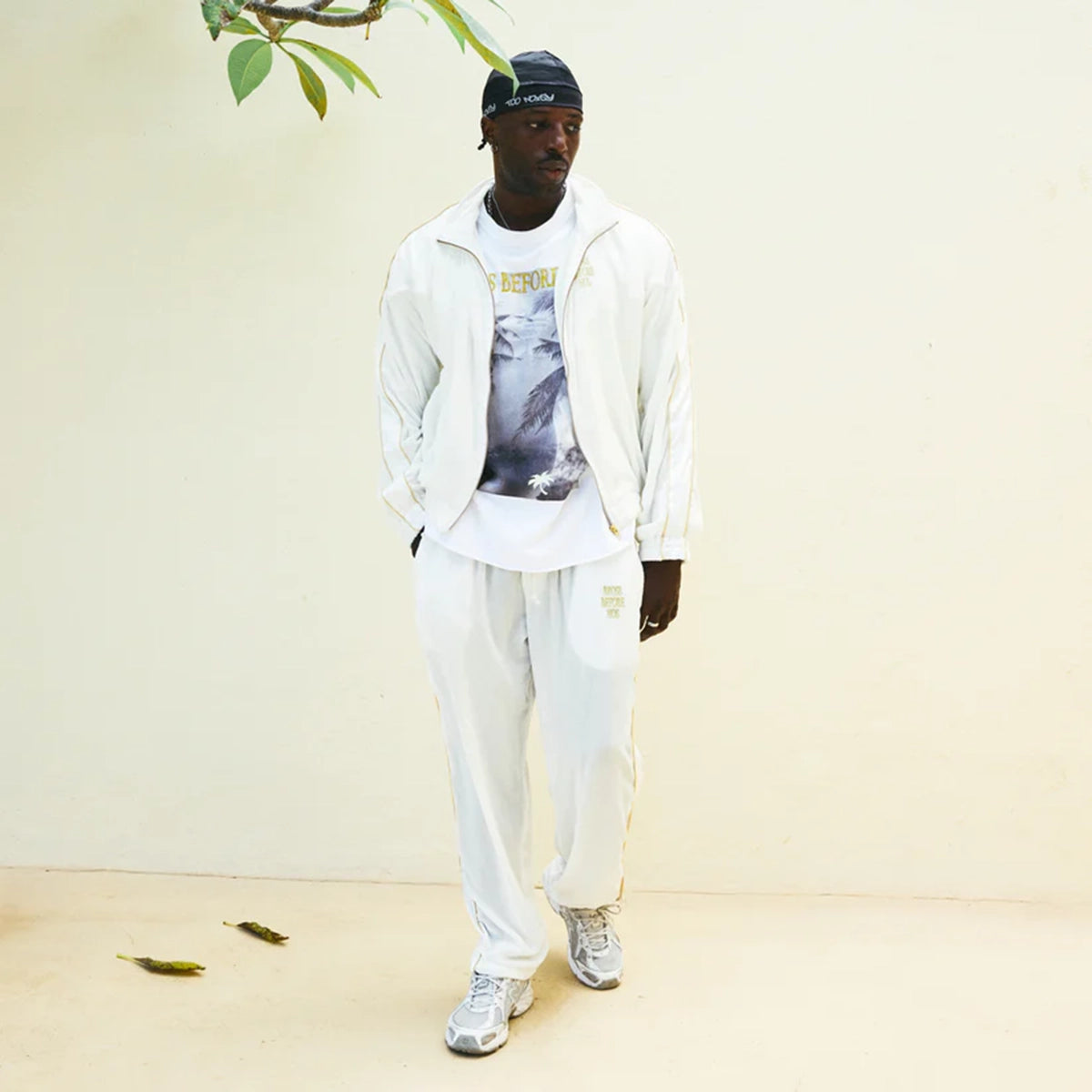 SILK VELVET TRACK JACKET WHITE