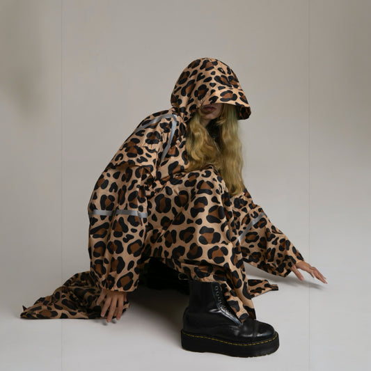Brown panther raincoat