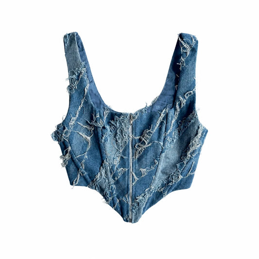 Crop Corset Denim