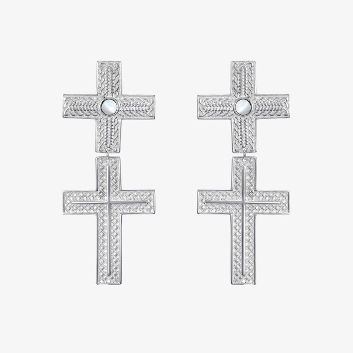 Earring Cross Silver