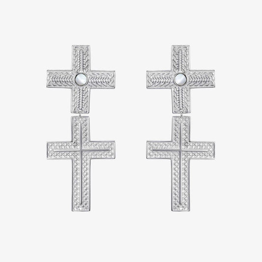 Earring Cross Silver