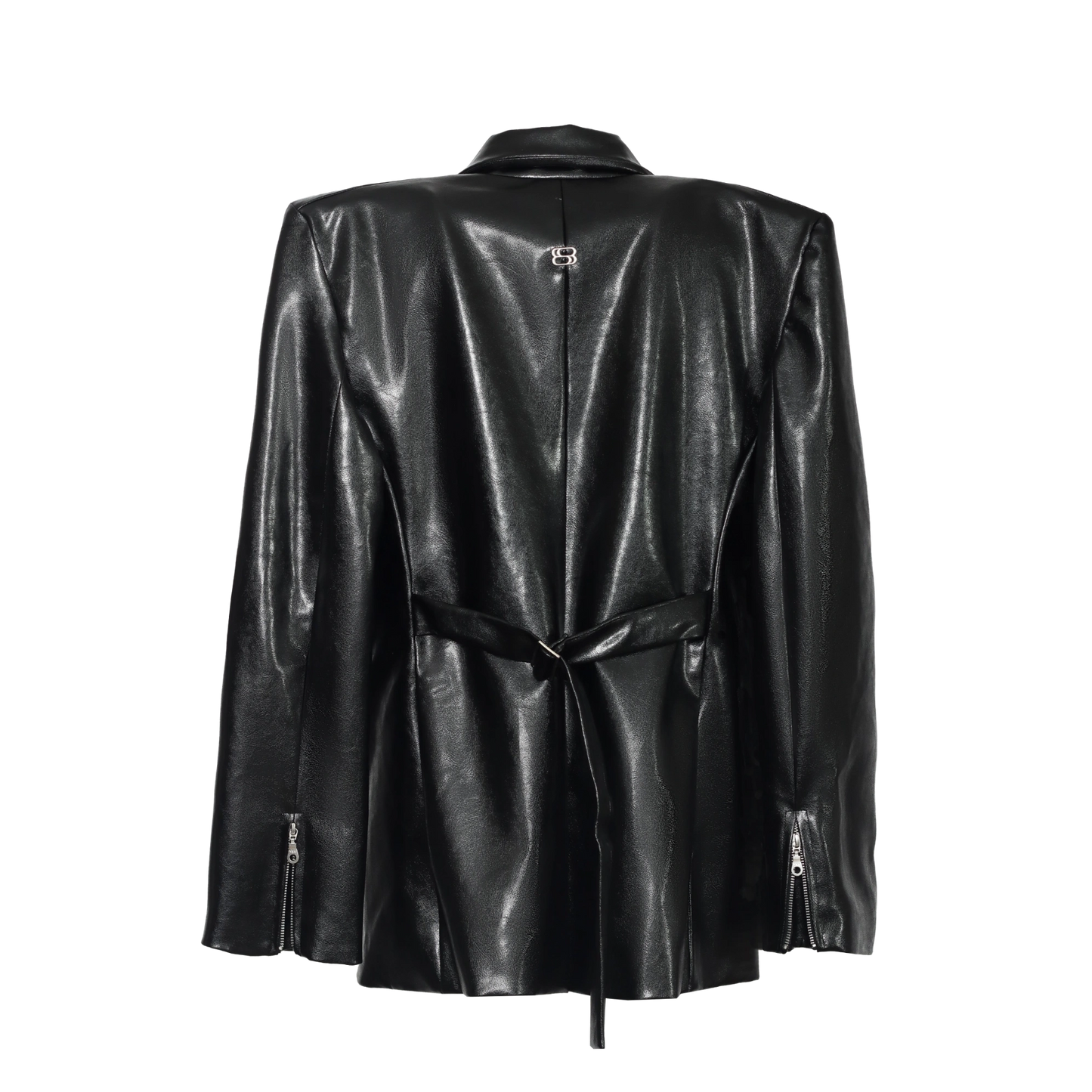 SLAB STRUCTURED BLAZER FAUX LEATHER