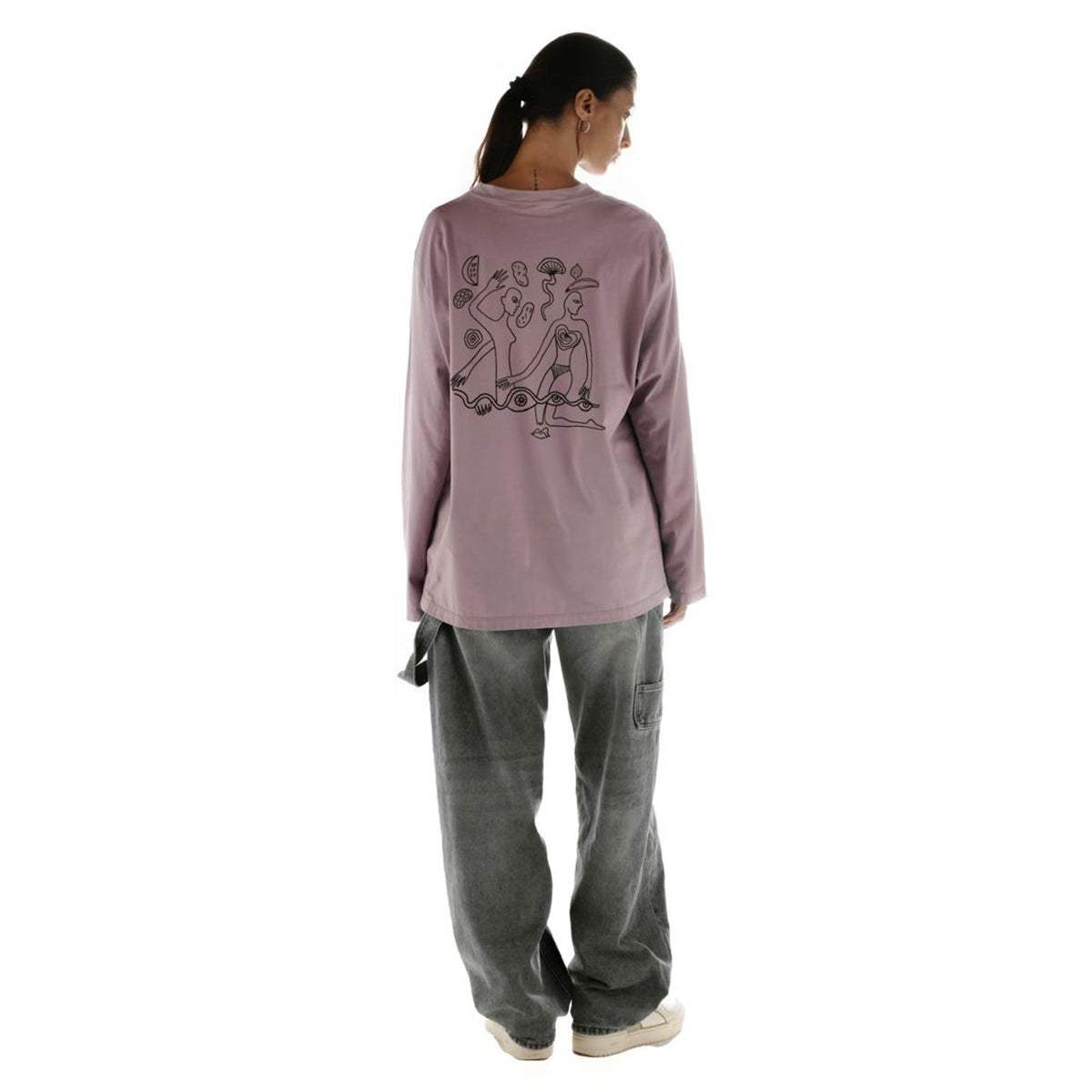 Lemur Oversized Longsleeve Back Side Printed