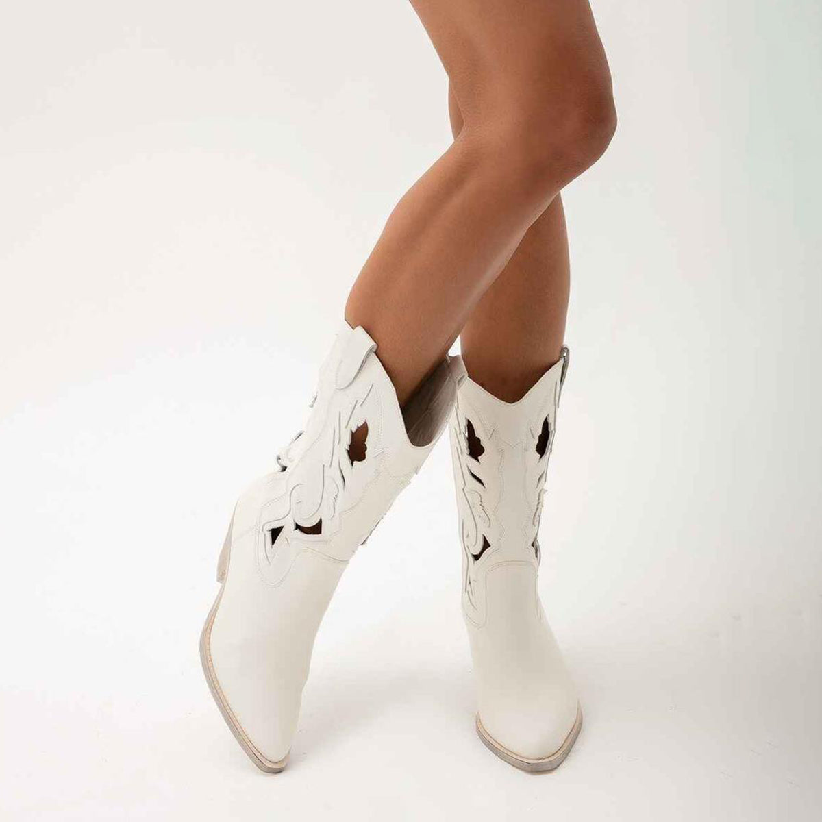 White Leather Boots