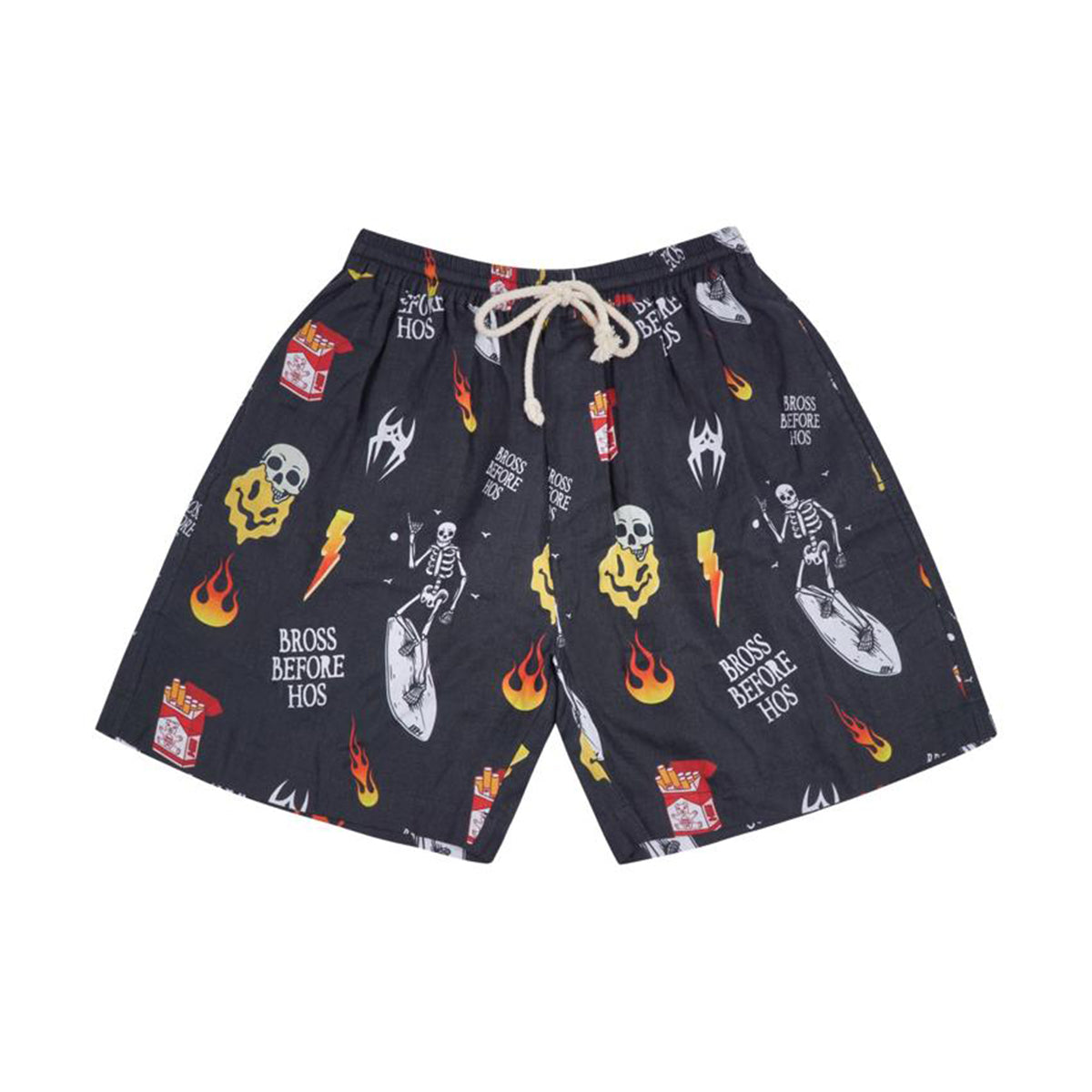 LINEN SHORT BBH SIGNATURE PRINT BLACK