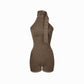 Valkyrie Short Catsuit Brown