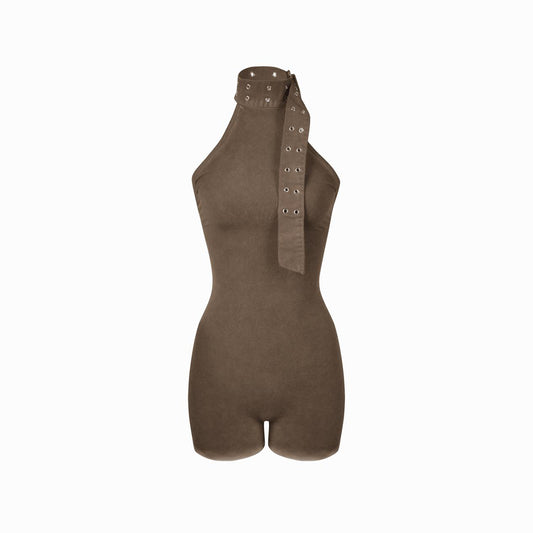 Valkyrie Short Catsuit Brown