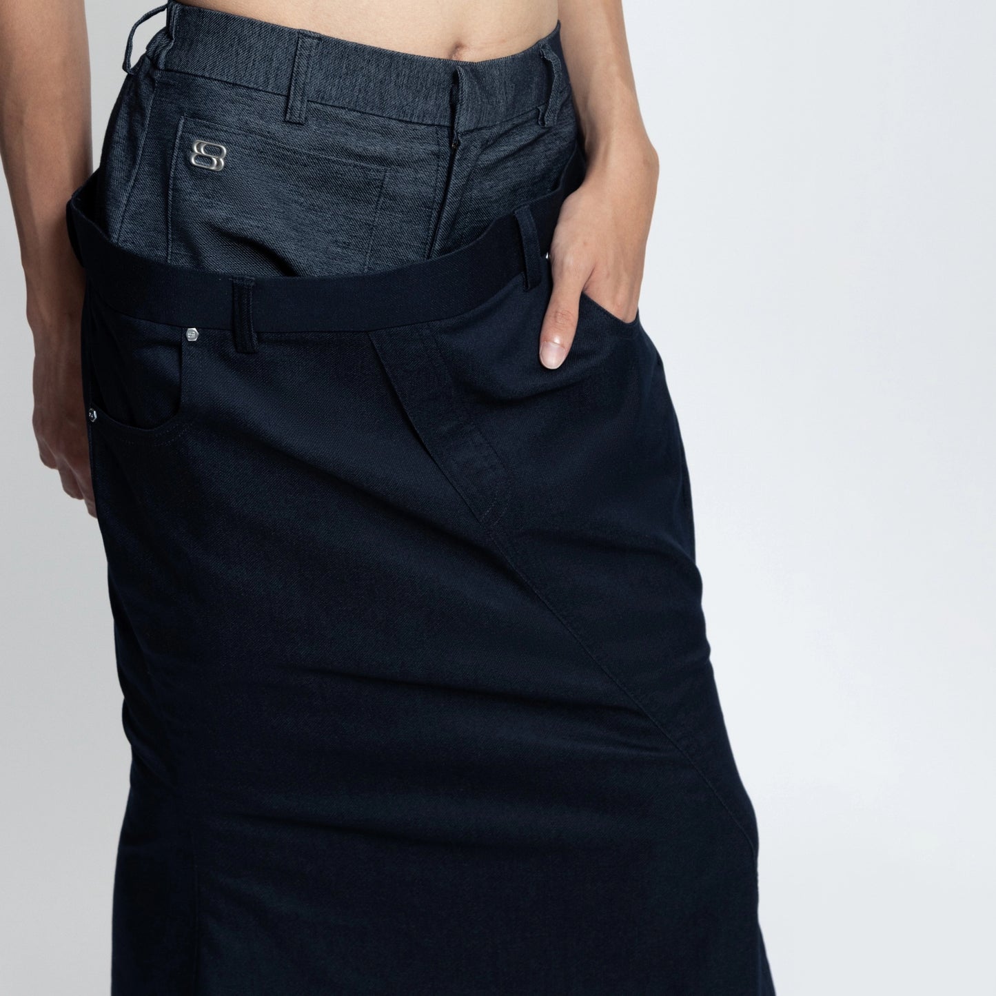 TILT MAXI SKIRT BLUE DENIM