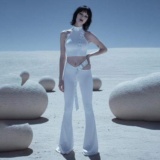 Valkrie Set Top Pants Belt White